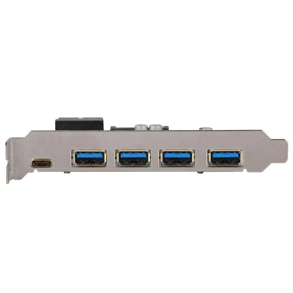 ASHATA PCI-E zu USB3.0 Type-C-Adapter mit 4 Anschlüssen Erweiterungskartensteckplatz Dual Interface Karte