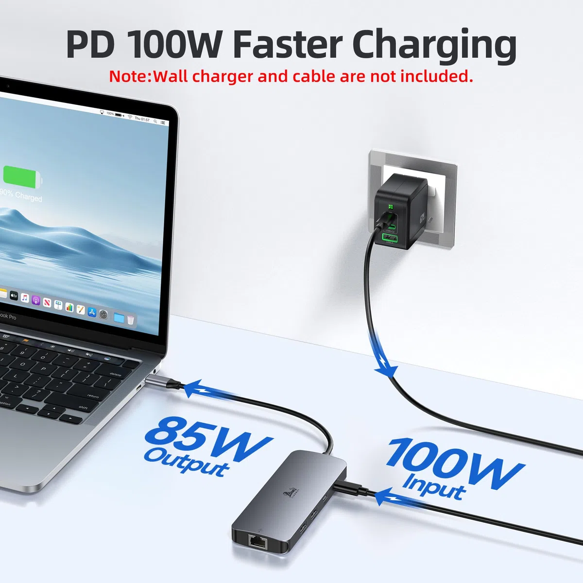 USB C Docking Station Dual Monitor 8 in 1 Laptop Docking Station 2 Monitore USB C Hub mit 4K Dual HDMI, DisplayPort, 1Gbps Ethernet, 100W PD, 3 USB A/C 3.0 Adapter Kompatibel mit Dell, HP