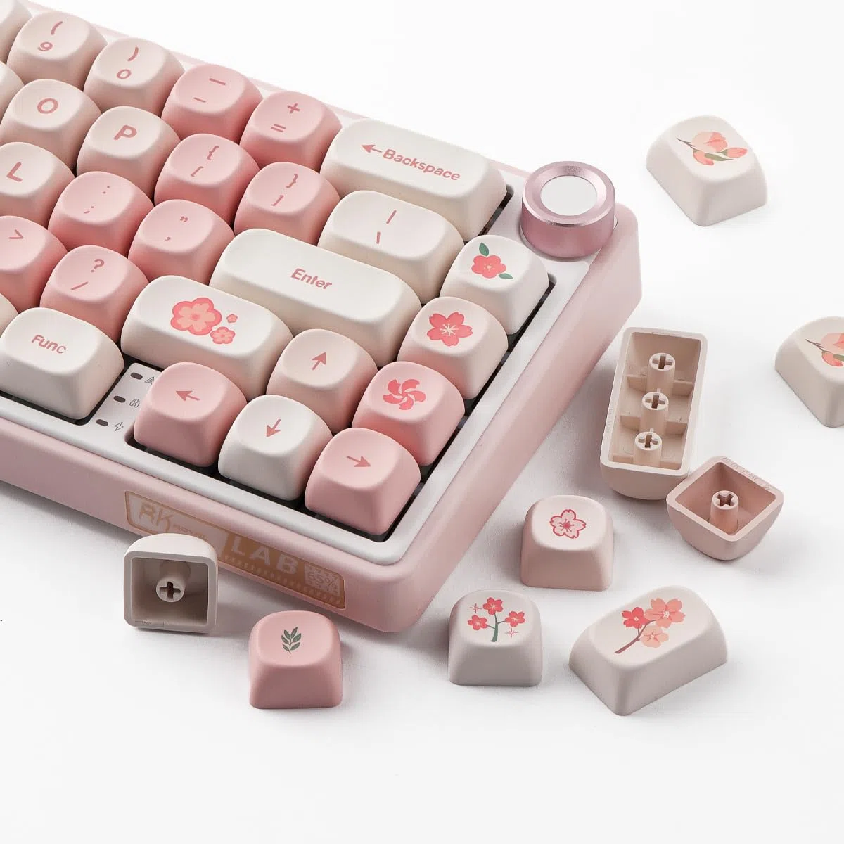 Sunzit PBT Pink Keycaps,143 Tasten Cute MOA Profile Dye Sublimation Custom Keycap Set für Cherry MX Switches ISO/ANSI UK Layout 104/87/74/61 60 Mechanische Gaming Tastatur