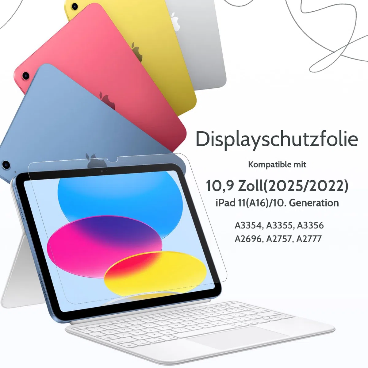 2 Stück Papier Schutzfolie für iPad 11. Gen. (A16) 11 Zoll 2025 & iPad 10. Gen 10,9 Zoll 2022, Matte Paper Folie Blendfreiem Displayschutz zum Zeichnen, Schreiben und Notizen Machen Screen Protector