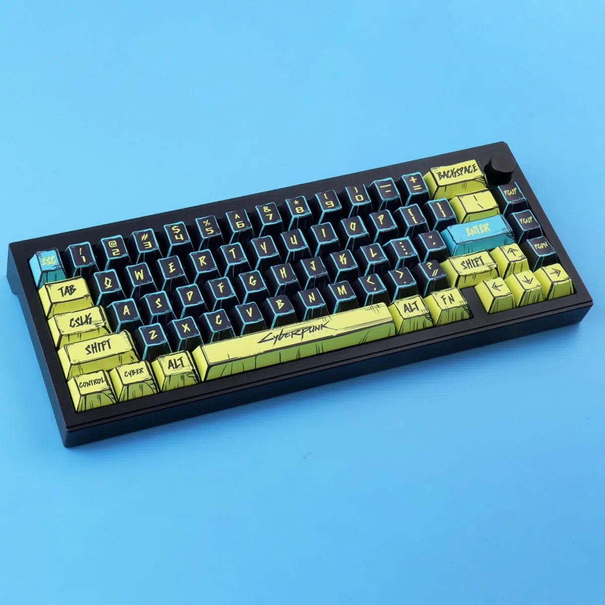 JakeTsai PBT Keycaps, 145 Keys Japanese Manga Keycaps, Cyberpunk 2077 Minimalist Style Cherry Profile Dye Sublimation Custom Keycap for Cherry Gateron MX Swithes Mechanical Keyboards