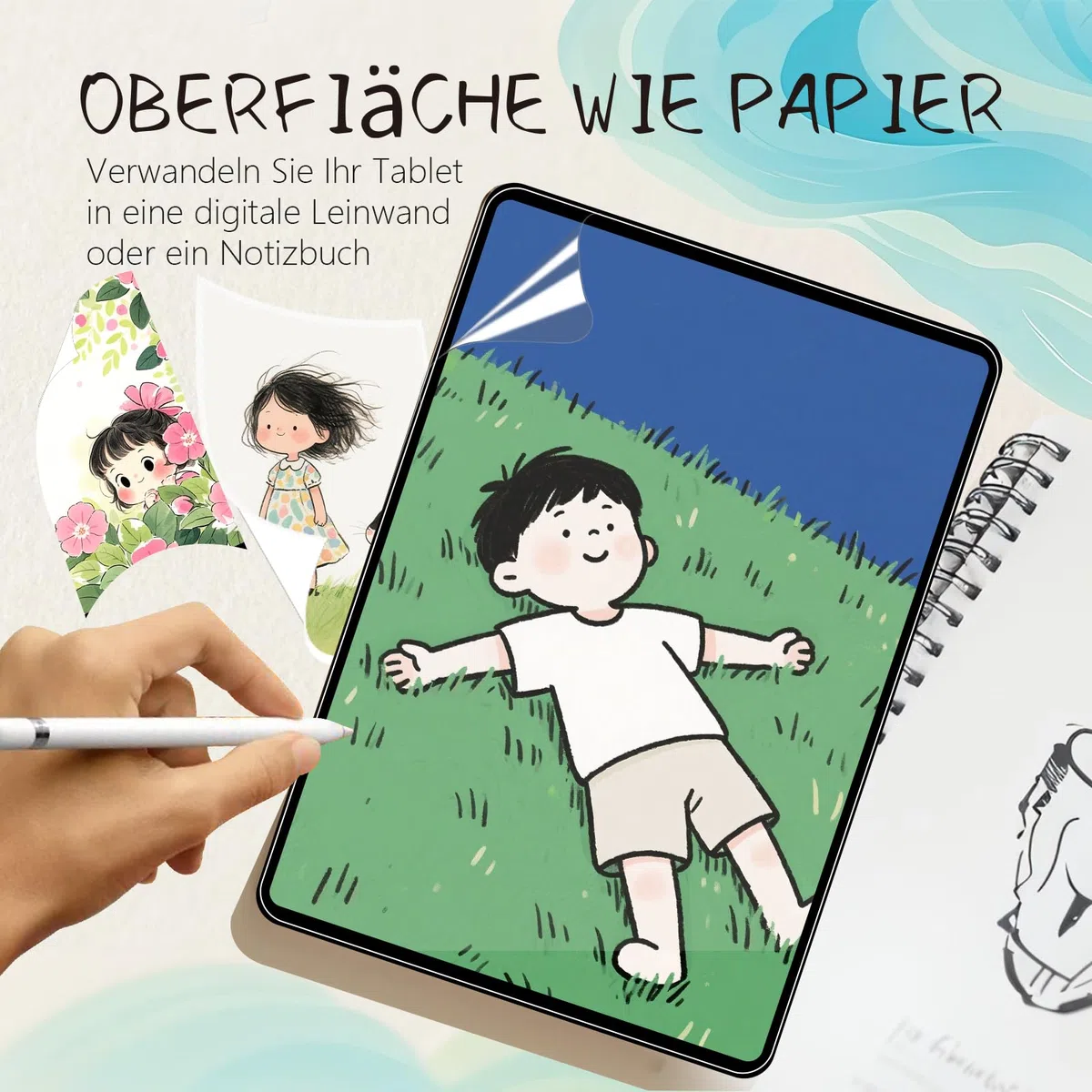 [2 Stück] Papier Schutzfolie für iPad A16 11./10. Generation (11/10,9 Zoll, 2025/2022), Matte Blendfrei Displayschutzfolie,Einfache Installation,Angenehmes Schreiben wie auf,zum Zeichnen und Notizen