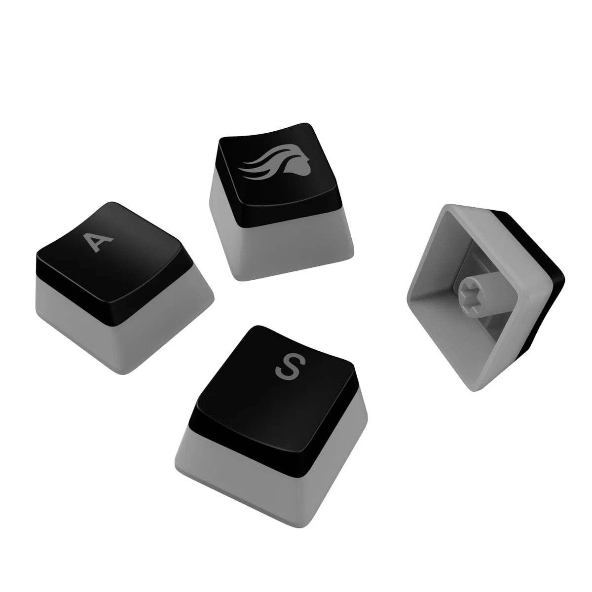 GLORIOUS Gaming - GPBT Aura RGB : Pudding-Style-, Double-Shot PBT, lichtdurchlässig, für mechanische 100%-, 75%-, 65%- und 60%-Spezialtastaturen, Schwarz - Deutsche QWERTZ-Belegung