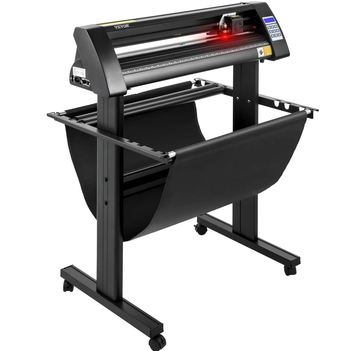 VEVOR Vinyl Schneideplotter 720 mm Folienschneider Schnittgeschwindigkeit 800 mm/s Max. Schnittstärke 3 mm LCD-Anzeige Schrittmotor Schneide Druck Plotter Halbautomatisch 19,7 kg 375mm Cutter Schwarz