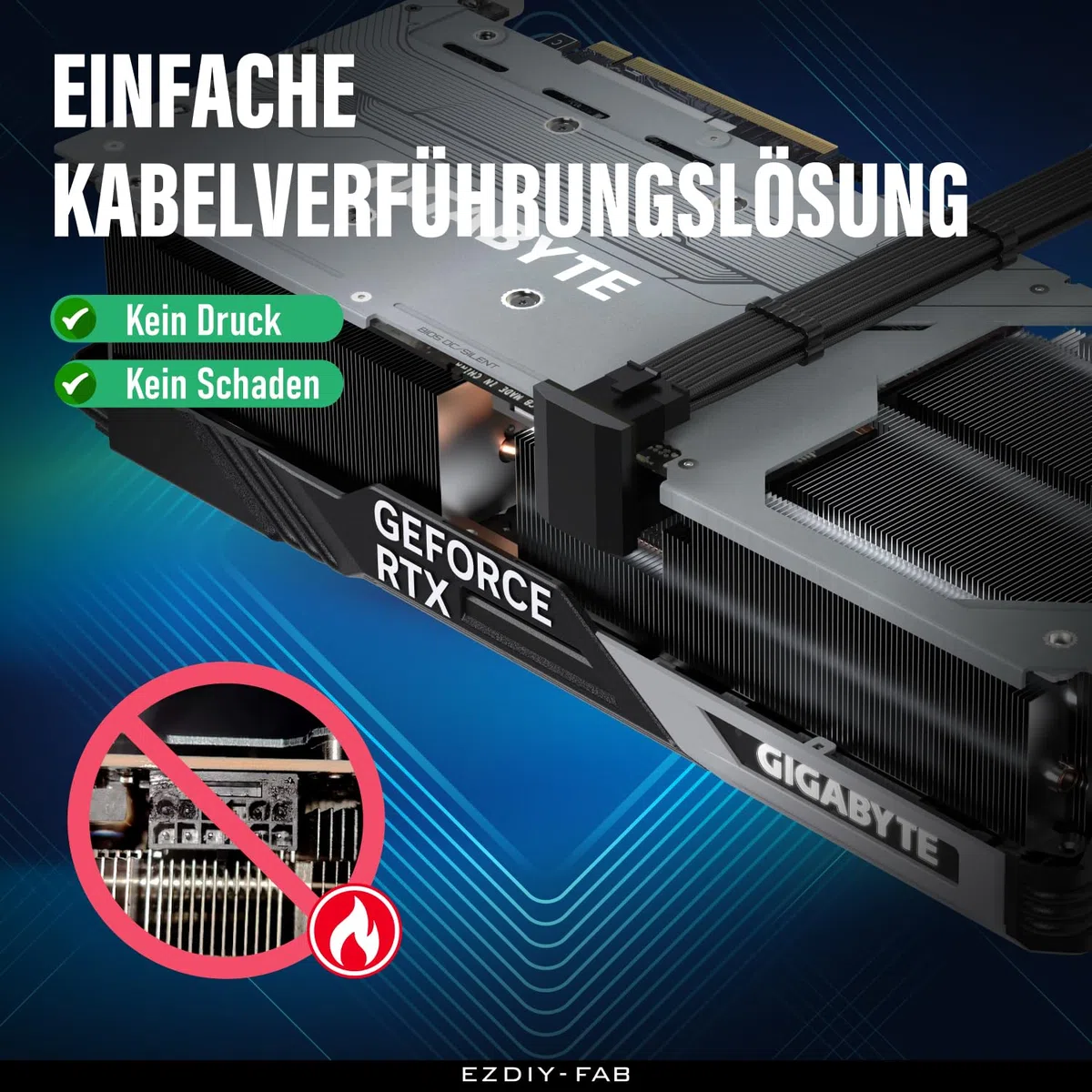 EZDIY-FAB 12VHPWR 12+4 Pin Winkelstecker Stromadapter Slim Type für RTX40' Serie Grafikkarten,Unterstützt 600W Leistung,Kompatibel zu RTX4090,4080,4070ti -180 Grad RVS Typ-Schwarz