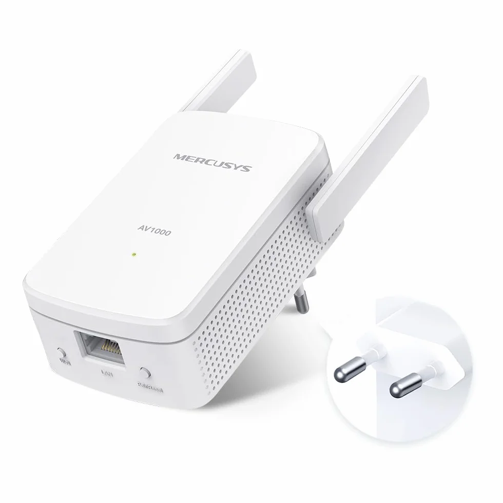 Mercusys Powerline WLAN MP510 KIT, 1000 Mbit/s HomePlug AV2, 300 Mbit/s WLAN, Gigabit Port, Plug & Play