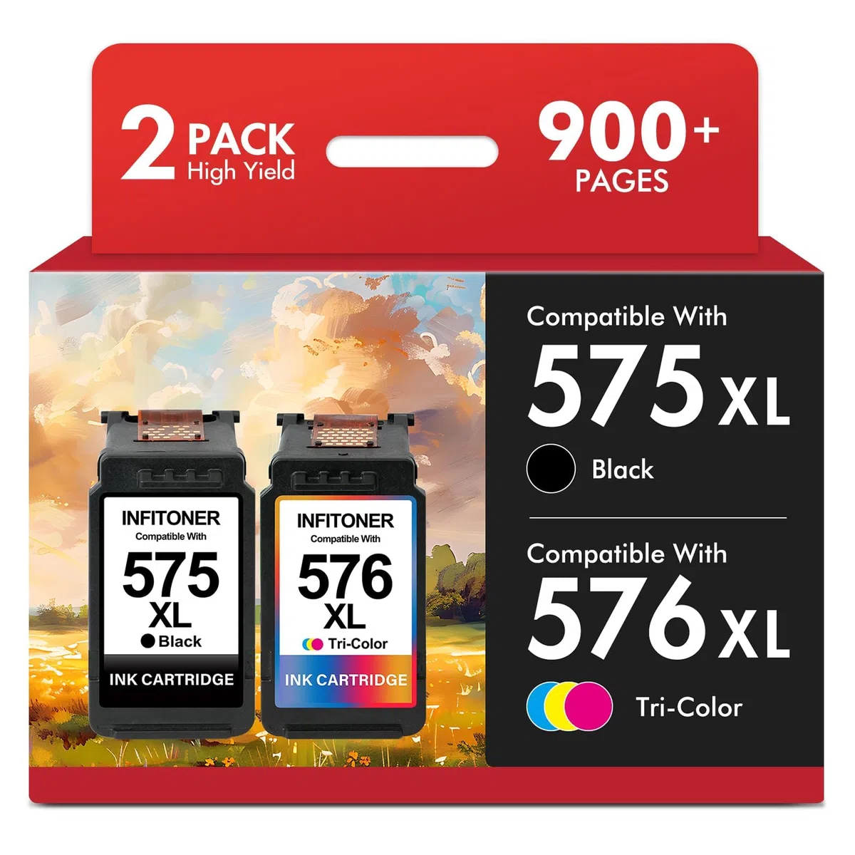 Druckerpatronen 575 576 XL TR3750i TR4755i TS3550i TS4750i Patronen: Kompatibel für Canon PG 575 CL 576 Druckerpatronen für Canon Pixma TR4700 TS3551i TS3751i TR4751i TS3500 TR4756i PG-575XL CL-576XL