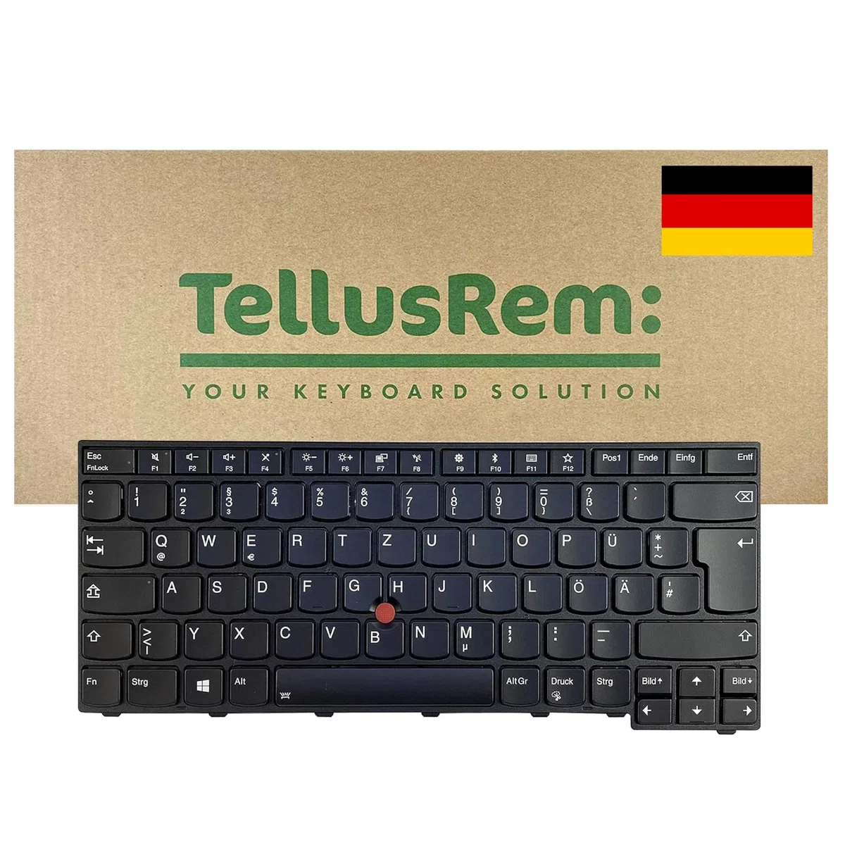 Lenovo ThinkPad T460s T470s Ersatztastatur mit Hintergrundbeleuchtung, Deutsch QWERTZ, Schwarz, TrackPoint, OEM Qualität, FRU-kompatibel 01YT100 01YR046