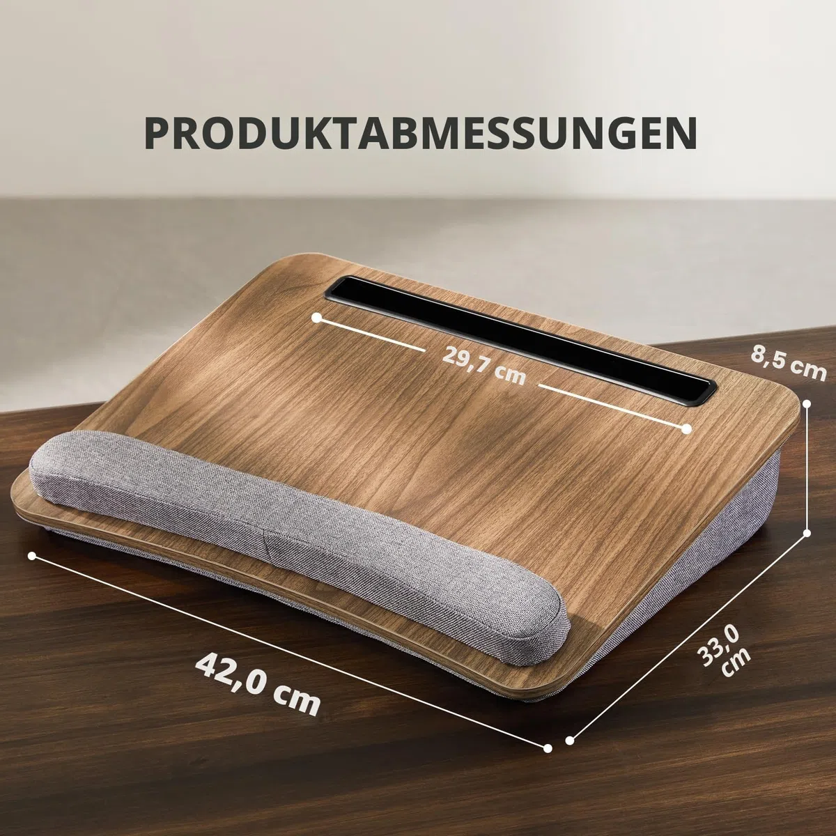 HUANUO Laptop Ständer Bett passend zu 15,6 Zoll Laptop, Laptopkissen mit Anti-Rutsch-Streifen und Aufbewahrungsfunktion für Home Office oder Lernen, als Computer-Laptop-Ständer auf der Couch