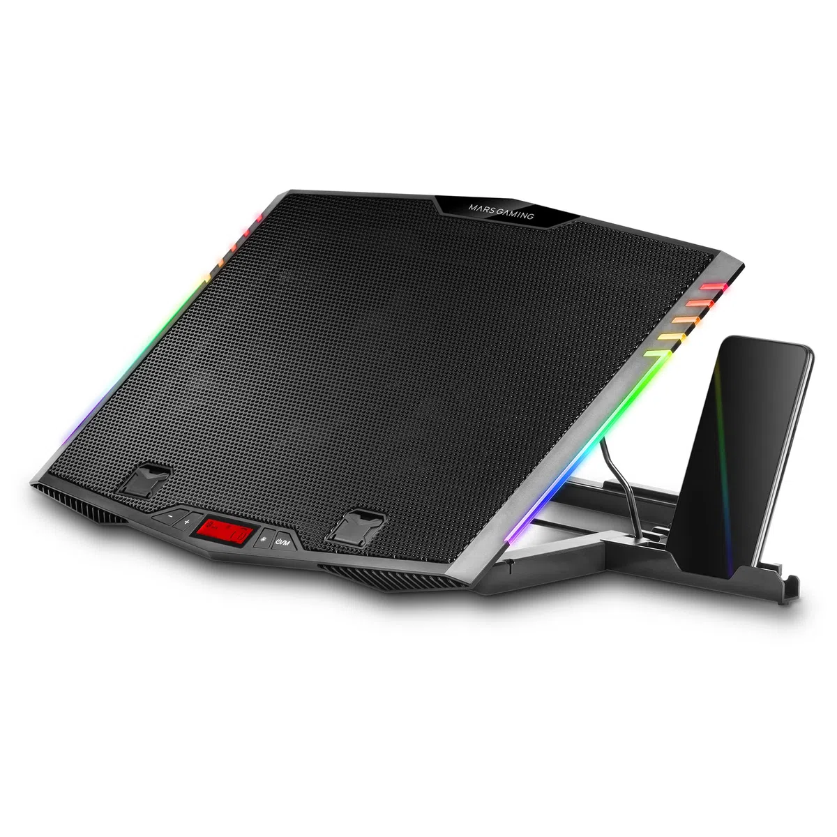 MARSGAMING MNBC5, XL Cooling Base & Stand ARGB, 6 Fans, Smartphone Holder