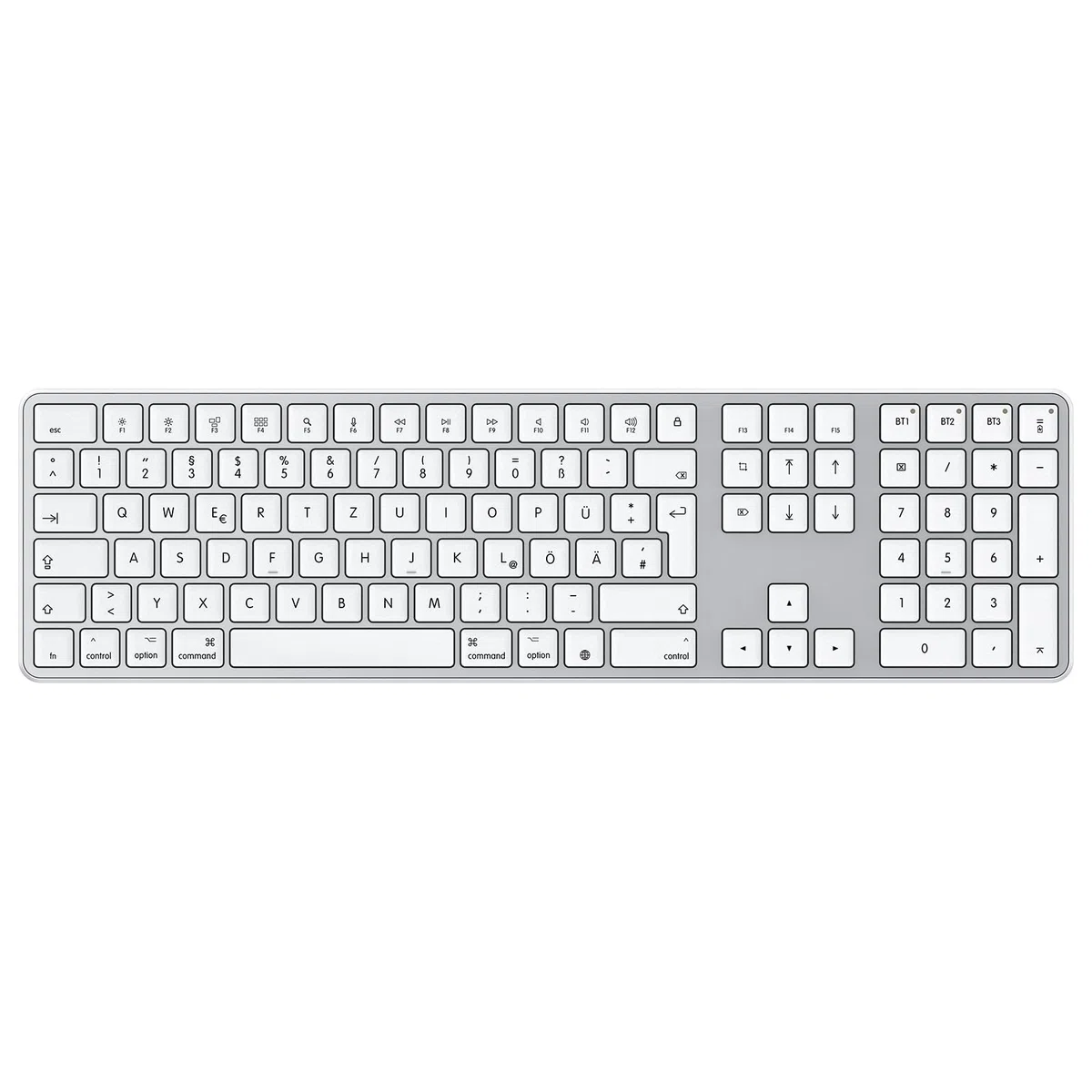 OMOTON Bluetooth Mac Tastatur, Kabellose Tastatur und für Apple MacBook Pro/Air, iMac, iMac Pro, Mac mini, wiederaufladbare mit 3 Bluetooth Kanälen, QWERTZ DE-Layout