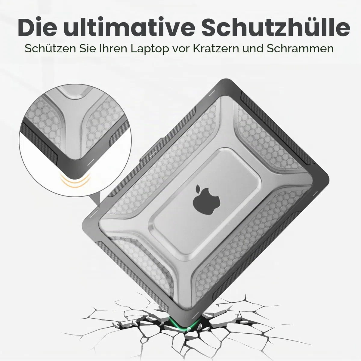 MOSISO Kompatibel mit MacBook Pro 14 Zoll Hülle 2026-2021 M5 M4 M3 M2 M1 A3427 A3426 A3434 A3112/3185/3401/2918/2992, Wabenstruktur TPU-Stoßfänger Hartschale Klappständer&Tastaturschutz, Schwarz