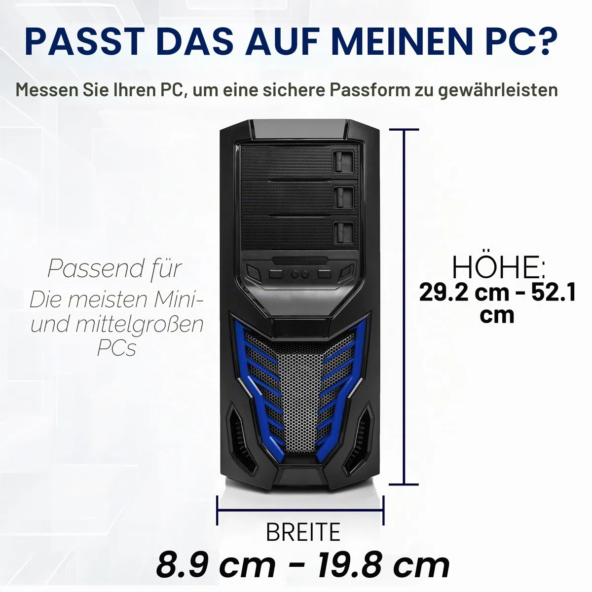 VIVO MOUNT-PC01 Verstellbare PC-Halterung für Schreibtisch und Wand, Computergehäuse-Halterung mit Drehgelenk und sicherer Verriegelung, schwarz, MOUNT-PC01