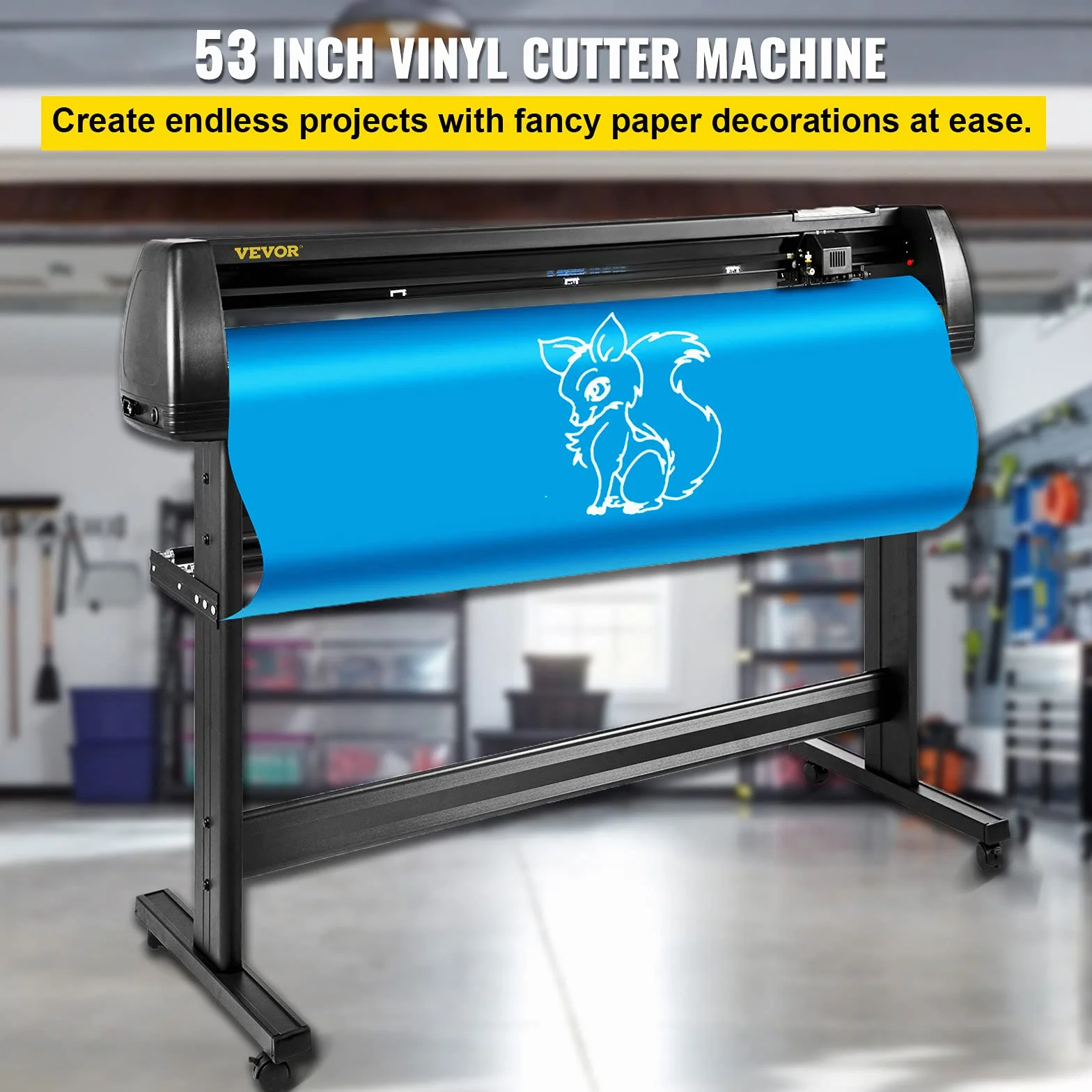 VEVOR 53 Inch Vinyl Schneideplotter Vinyl Cutter Plotter 1350 mm Slogan Cutting Plotter Desktop Machine mit der Software