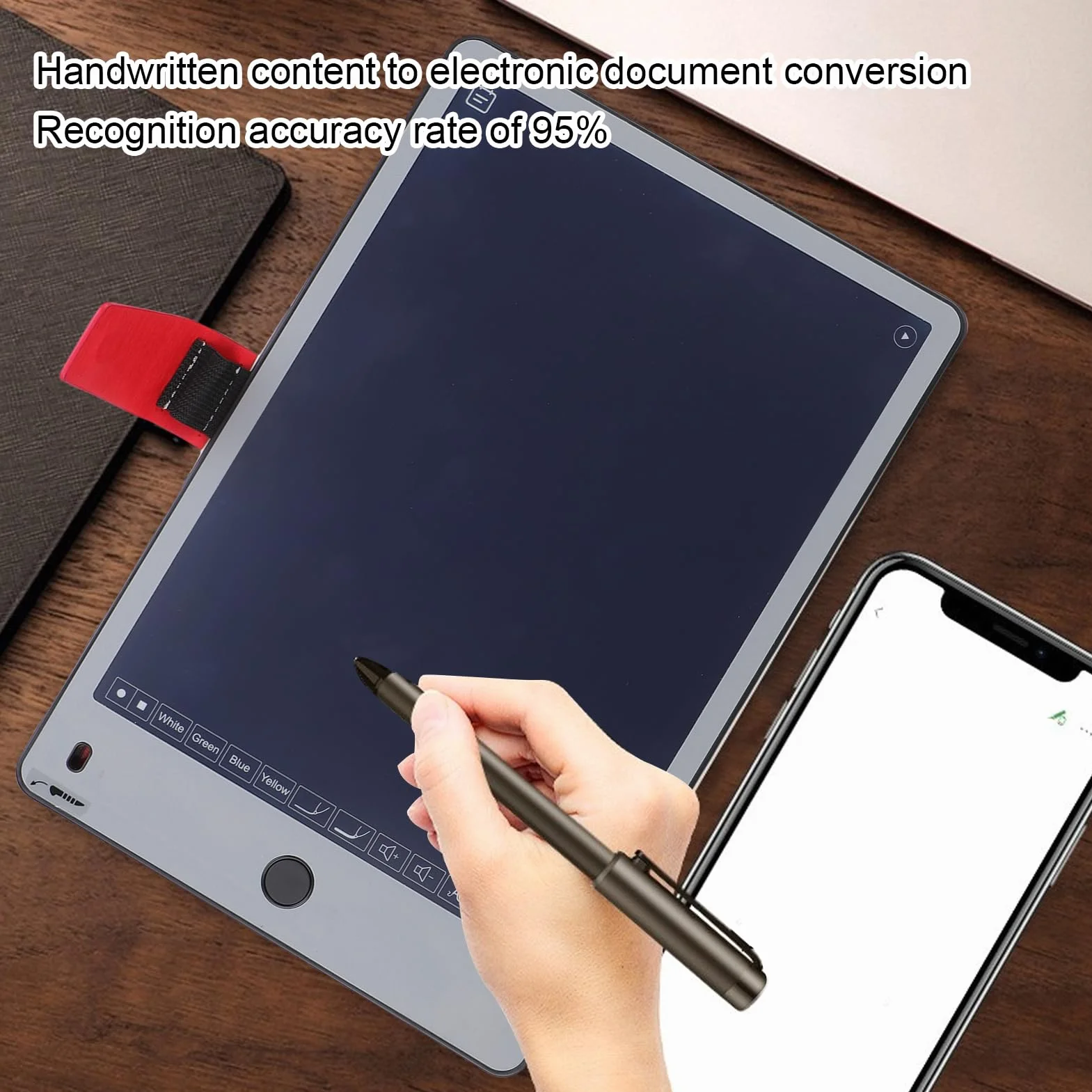 GOWENIC Digital Smart Pen und Writing Board -Set, Echtzeitsynchronisation für Digitalisierung, Einklick -Löschen und Freigabe, für Notiz -Handwerkskizzen