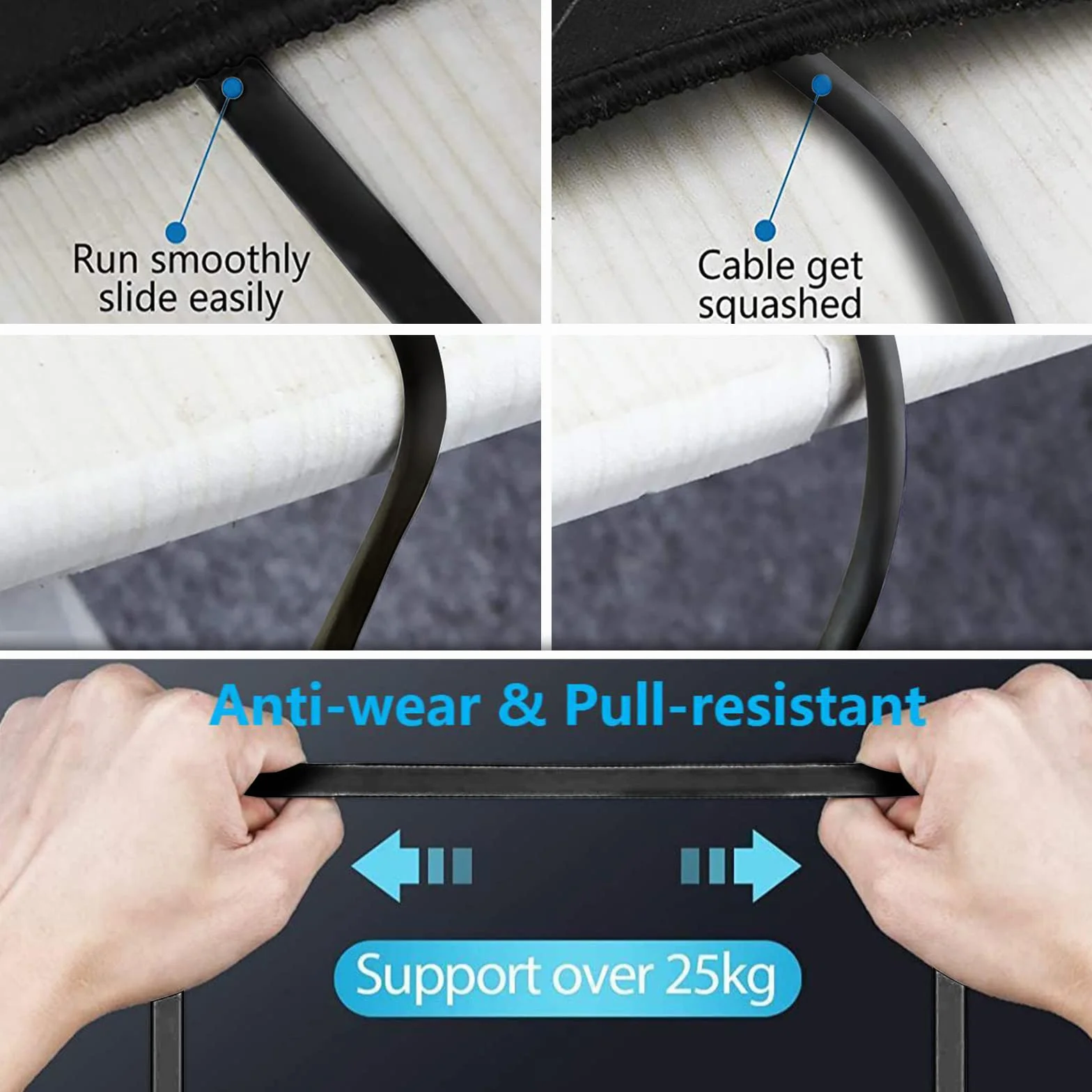 50m LAN Kabel Outdoor Indoor, Cat 6 Netzwerkkabel 50 Meter RJ45 Flach Ethernet Kabel High Speed Wlan Kabel Schwarz Lankabelverlaengerung 50m Internetkabel für Modem Switch