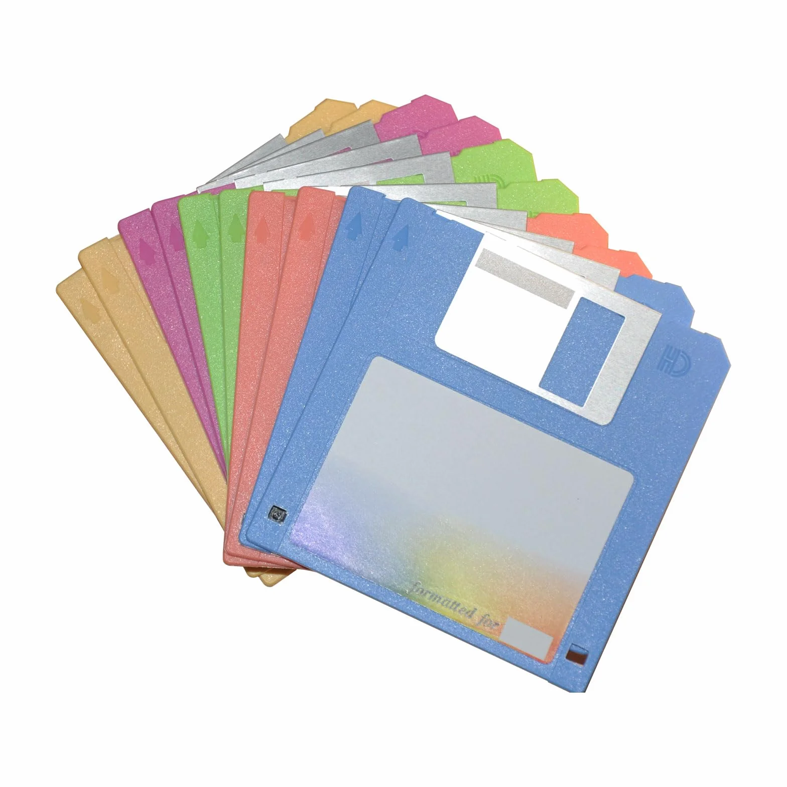 3,5 Zoll Floppy Disketten - 10er Pack (Mehrfarbig, 1,44 MB, Discontinuado)