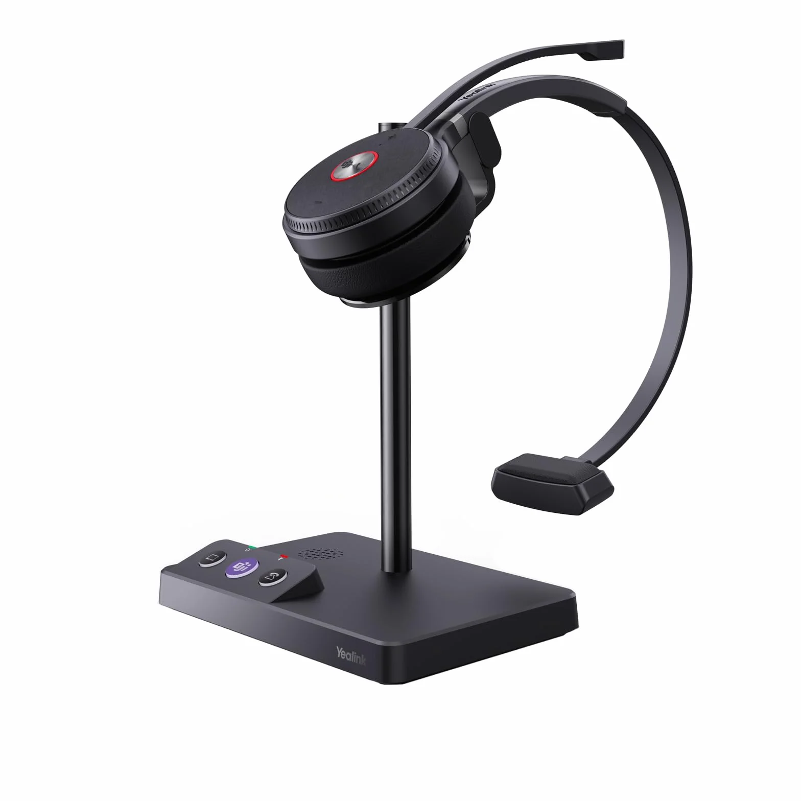 Yealink WH62 Mono DECT Headset kabellos mit Mikrofon (Einseitig), 160m Reichweite, 13 Std. Sprechzeit, Teams Zertifiziert Business Headset mit Mikrofon für Office Telefon & PC, Kompatibel mit Zoom
