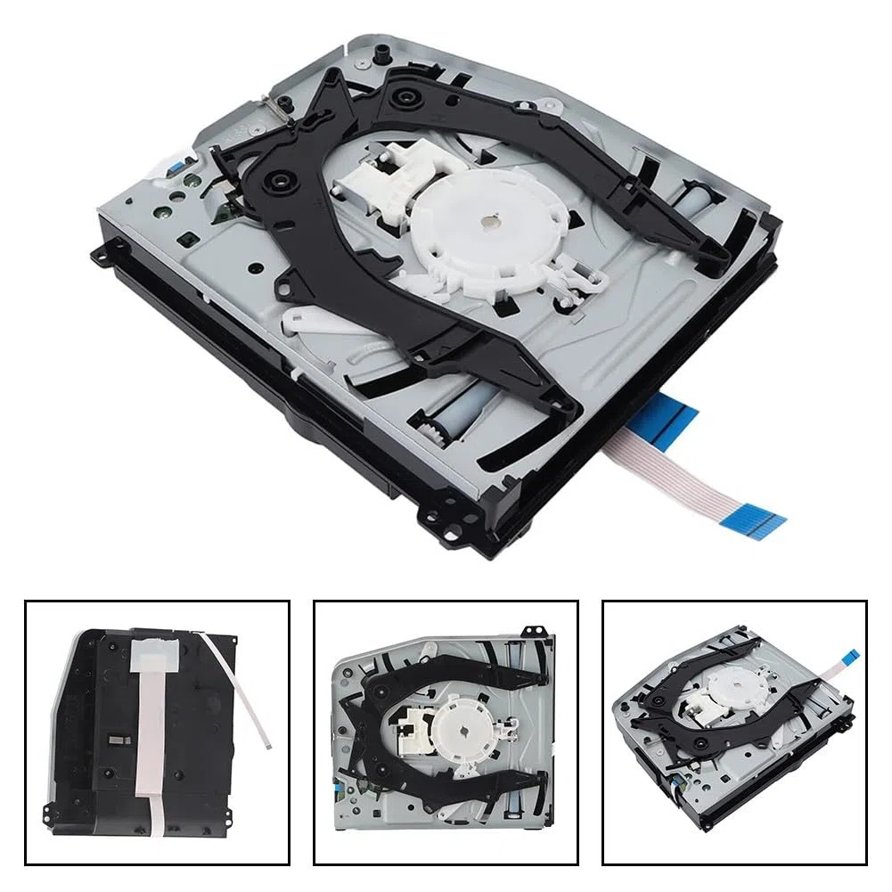 FUBESK Disk-Laufwerk mit Laufwerksplatine für PS4 Slim CUH-2215b und CUH-2100, optisches Ersatzlaufwerk für PlayStation 4-Konsole, Silber/Schwarz/Weiß