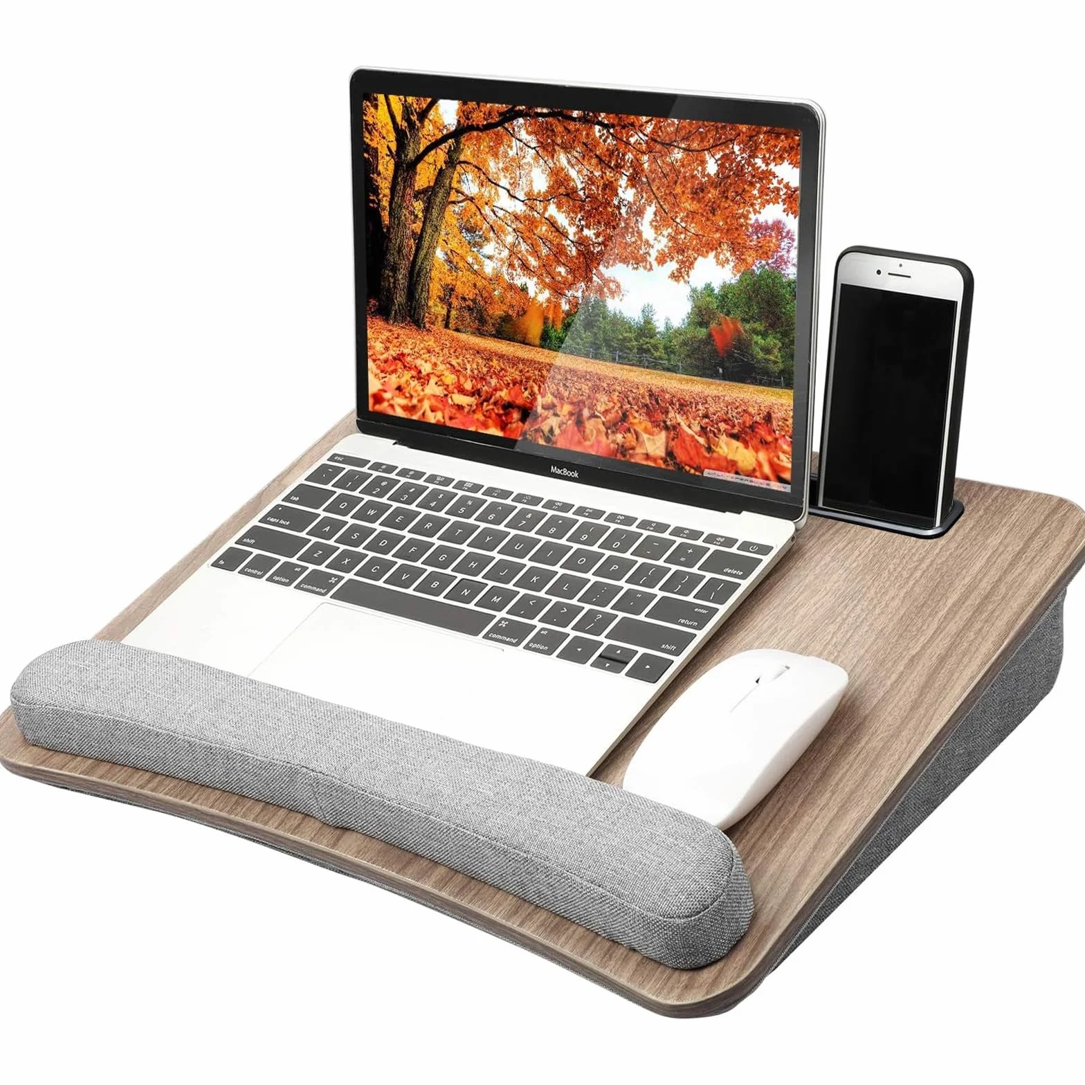 HUANUO Laptop Ständer Bett passend zu 15,6 Zoll Laptop, Laptopkissen mit Anti-Rutsch-Streifen und Aufbewahrungsfunktion für Home Office oder Lernen, als Computer-Laptop-Ständer auf der Couch