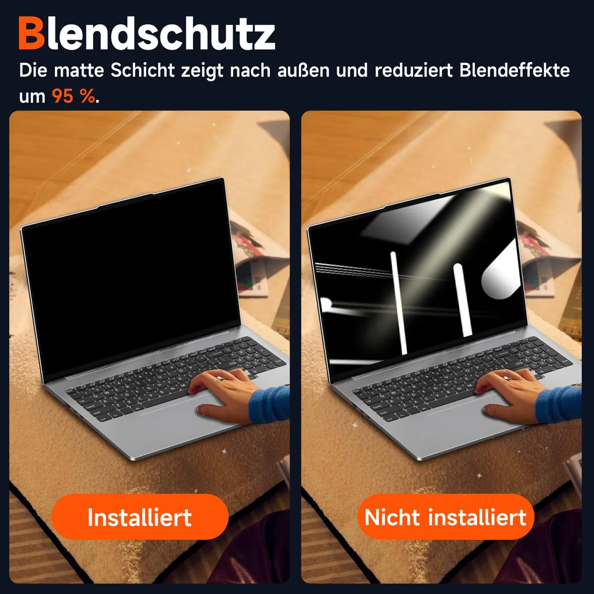 Magnetischer Laptop Blickschutzfolie 14 Zoll Seitenverhältnis 16:10, Anti Spy Blaulicht Blendfrei Sichtschutzfolie für Lenovo HP Dell Acer Asus, Abnehmbarer 14" Displayfilter