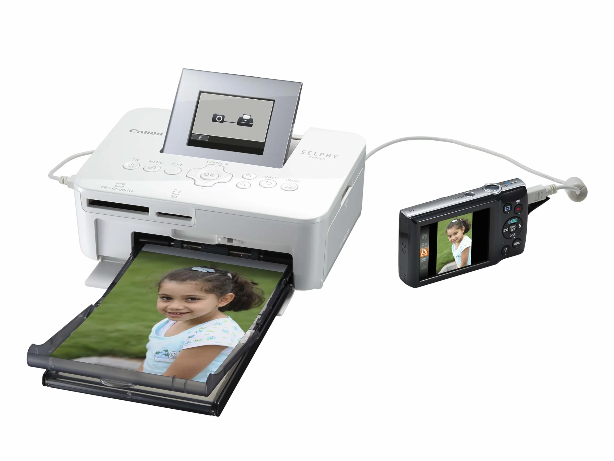 Canon SELPHY CP1000 Fotodrucker, Direktdruck von Kameras, Speicherkarten oder USB-Sticks, weiß