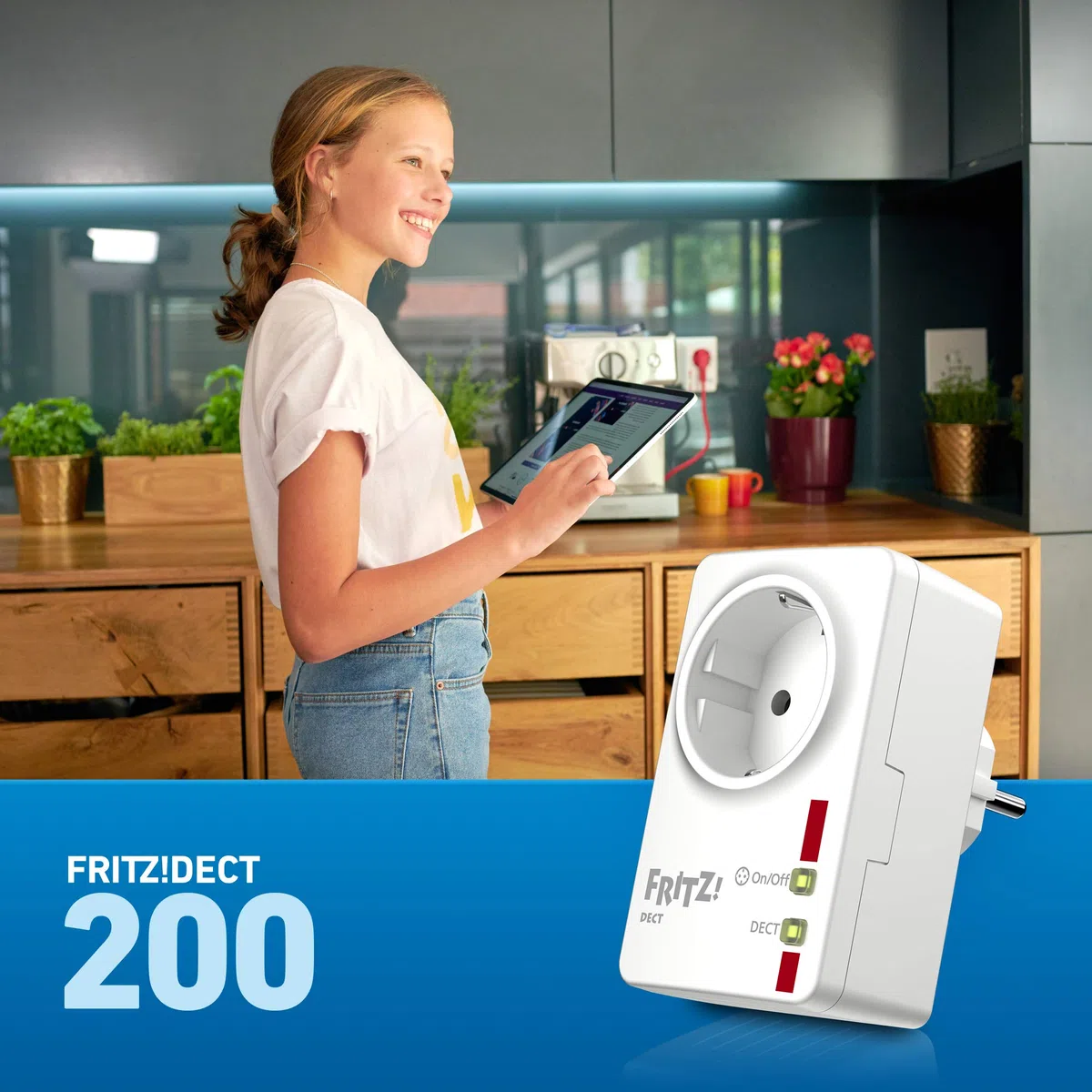 AVM FRITZ!DECT 200 International, intelligente Steckdose für das Heimnetz, internationale Version