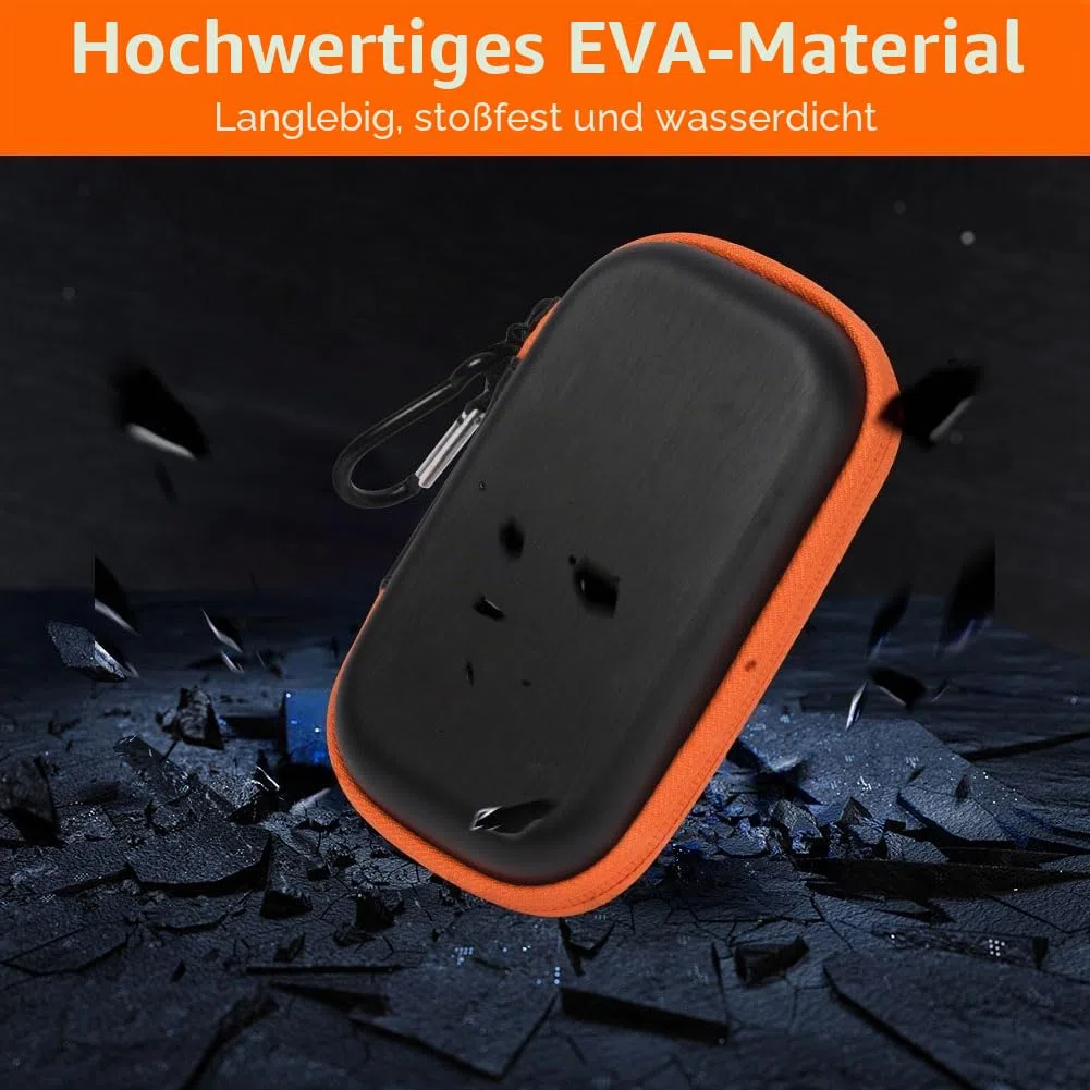 Tasche Hülle für SanDisk Extreme PRO/Extreme Portable SSD 128GB 500GB 1TB 2TB, Wasserdicht Kabeltasche Reise Tragbarer Hart Etui Case für Externe Festplatte Micro SD Karte, Orange
