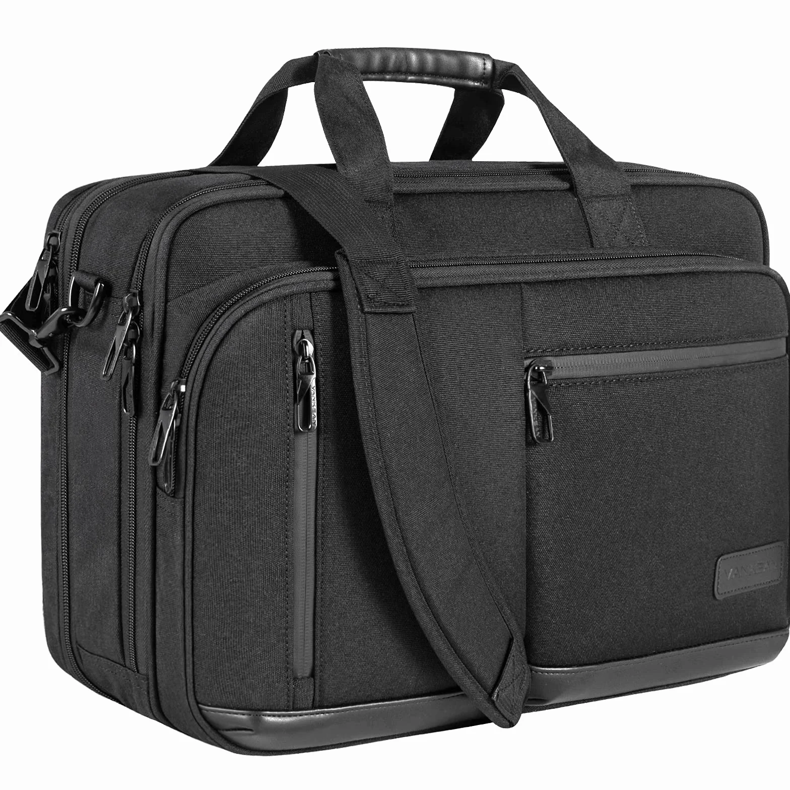 VANKEAN Laptoptasche Damen Herren Business Aktentasche 17.3 Zoll, Passend für bis zu Laptops, Wasserdichte Laptop Tasche Computertasche für Reisen/Business/Schule, Schwarz