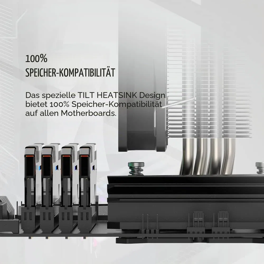 ID-COOLING SE-214-XT ARGB CPU-Kühler, 4 Heatpipes, CPU-Luftkühler, ARGB-Lichtsynchronisation mit Motherboard (5 V 3-poliger Stecker), CPU-Lüfter für Intel/AMD, LGA 1700 kompatibel