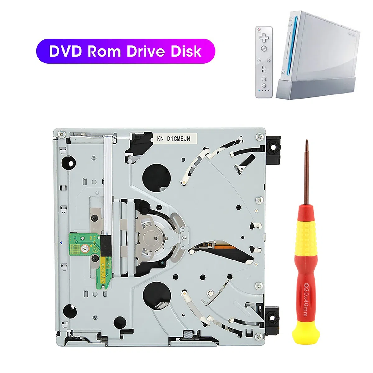 DVD-Laufwerk-Ersatzteil für D2E-Konsole, ABS-Original-Reparatur, Disc-Laufwerk-Ersatz-Kit mit Öffnungswerkzeug