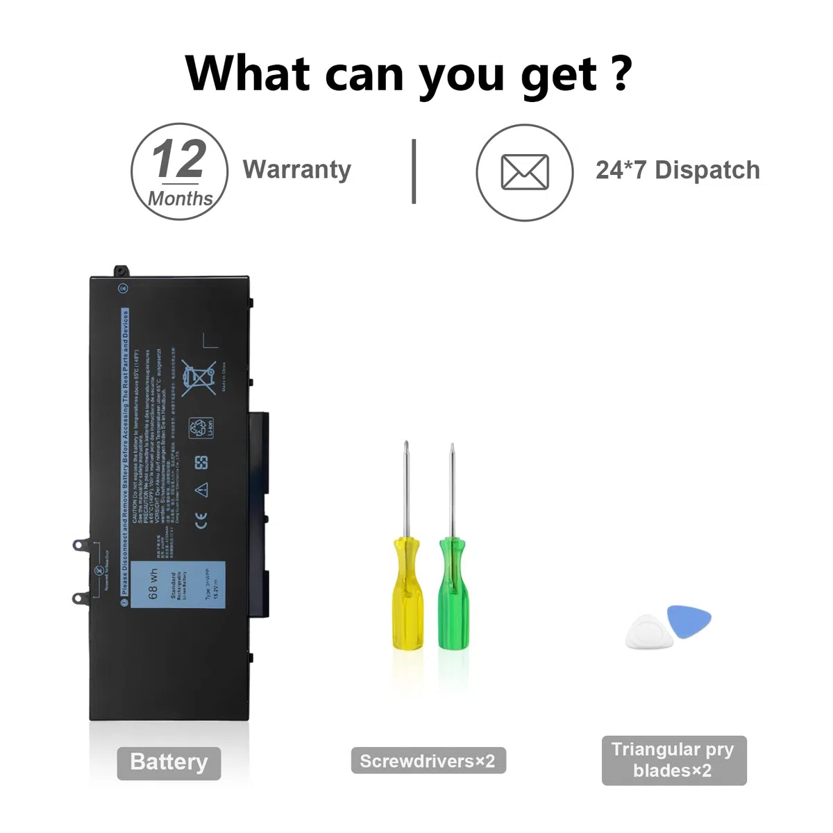 68Wh 3HWPP Kompatibel mit Dell Latitude 5410 5510 5501 5401 5411 5511 Präzision 3541 3551, Inspiron 7706 2-in-1, Inspiron 17 7500 7506 2-in-1 Schwarz 03HWPP 10X1J N2NLL 1VY7F 451-BCMN