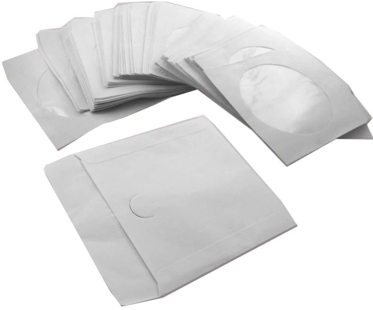 Papierhüllen mit Fenster und Lasche für CD DVD Bluray Rohlinge Papier Hüllen - Qualtätsprodukt (1000 Stück)