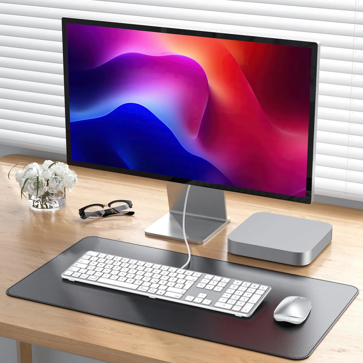 OMOTON Mac-Kabelgebundene-Tastatur mit Ziffernblock, Tastatur Kabel mit Dualem Anschluss (Type C/USB), Flüsterleise Tasten & Stabiler Verbindung, Deutsches Layout (QWERTZ)