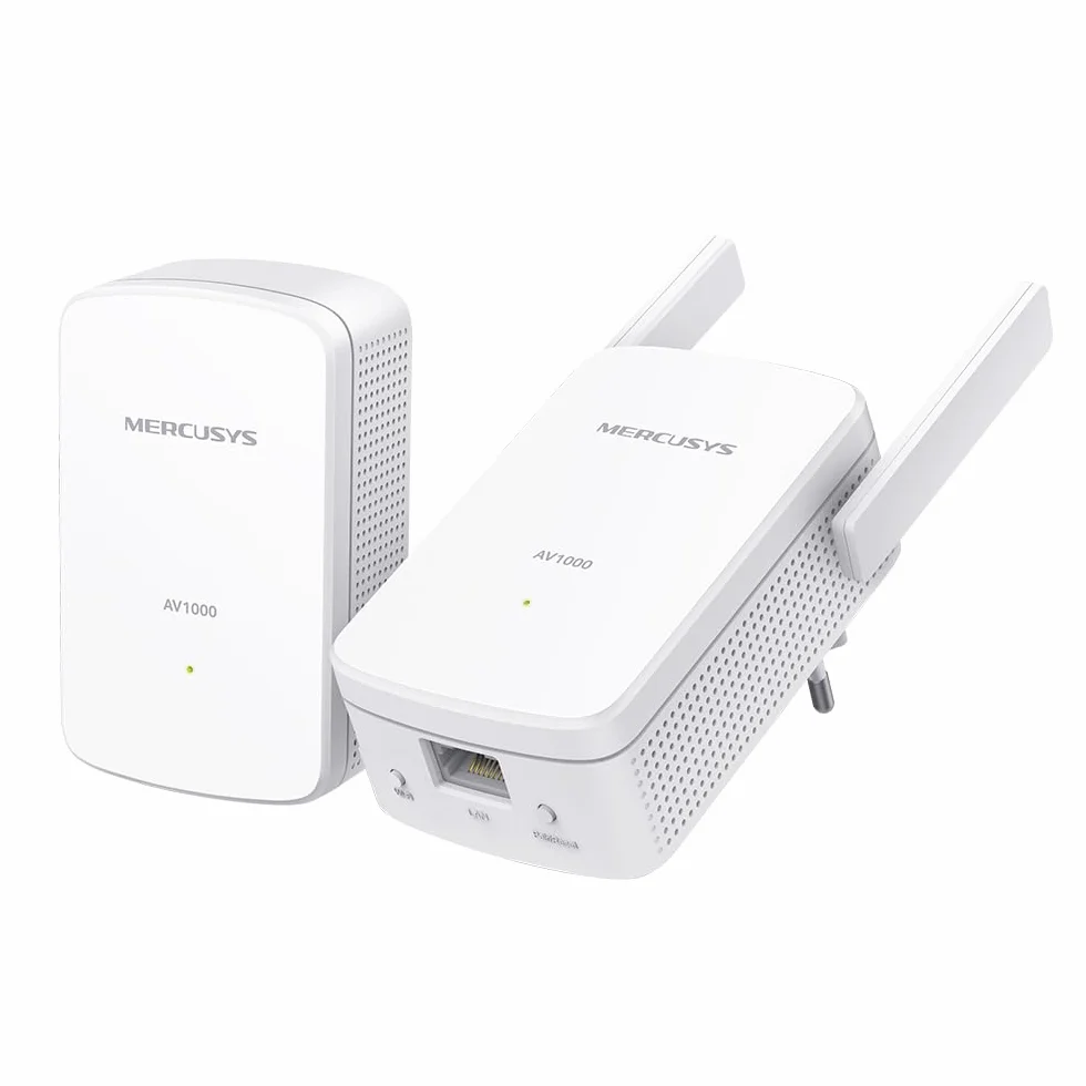 Mercusys Powerline WLAN MP510 KIT, 1000 Mbit/s HomePlug AV2, 300 Mbit/s WLAN, Gigabit Port, Plug & Play