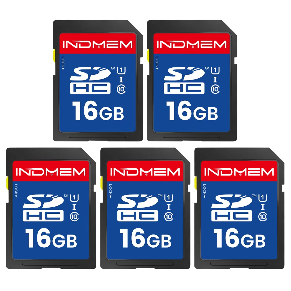 SD Card 16GB, UHS-I SDHC U1 Class 10 High Speed Memory for Digital Camera, Computer, Trail Camera 5 Packs