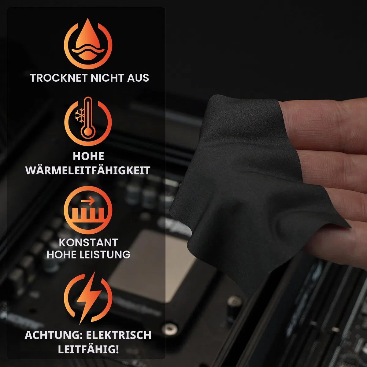 Thermal Grizzly - Carbonaut Kohlefaser Wärmeleitpad - 51x68x0,2mm - Hohe Wärmeleitfähigkeit & Sehr hohe Flexibilität, Sehr hohe Langzeitstabilität, Elektrisch leitend - Für CPU & GPU