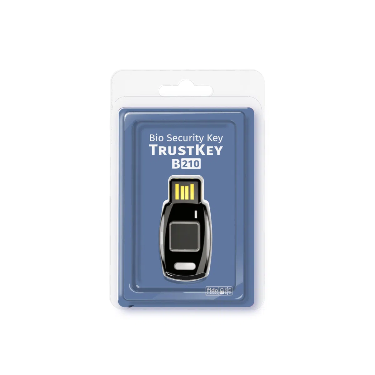 Passkey-kompatibler Windows Hello FIDO2/U2F Fingerabdruck-Sicherheitsschlüssel mit USB-A-Anschluss – TrustKey B210H