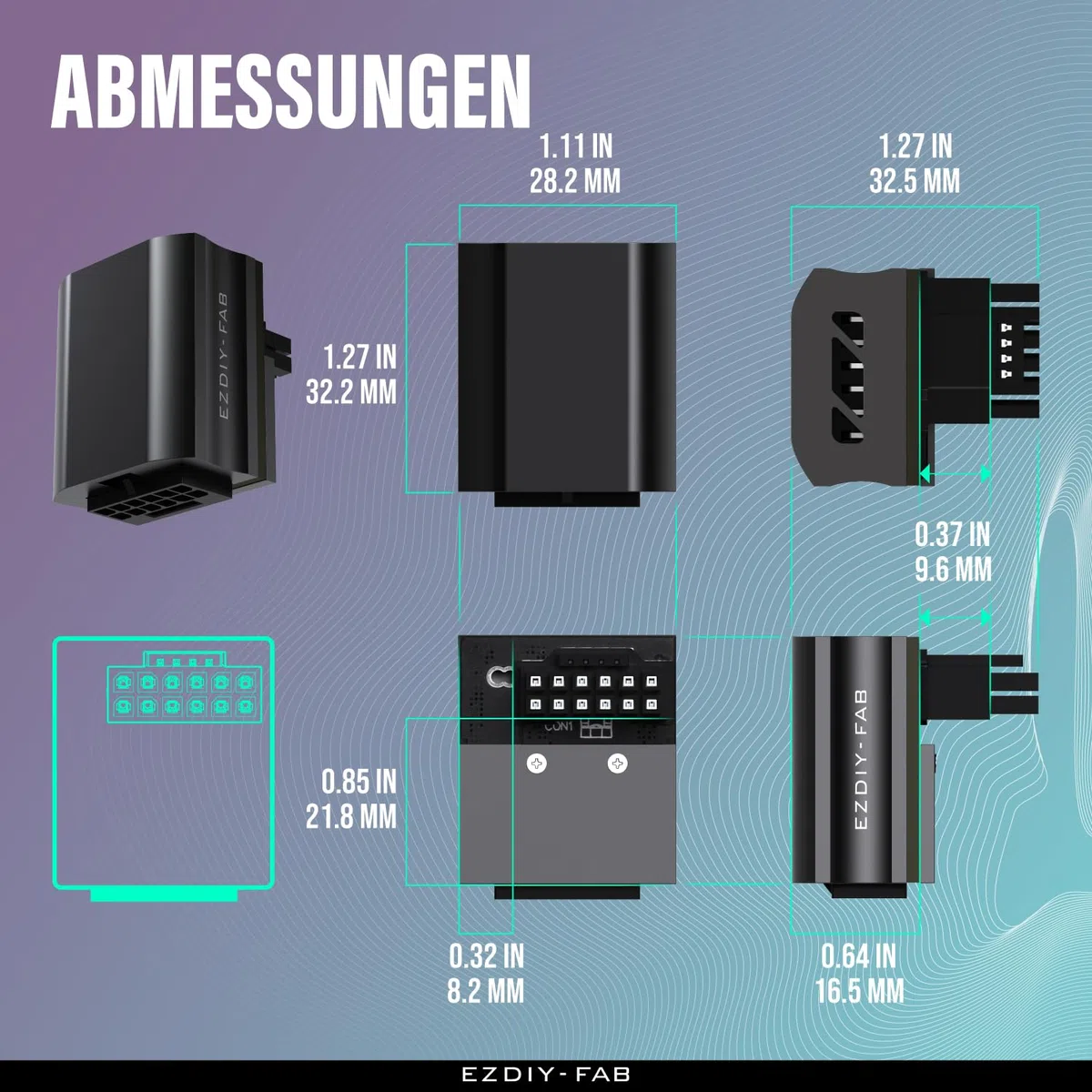 EZDIY-FAB 12VHPWR 12+4 Pin Winkelstecker Netzteil für Grafikkarte der RTX40'-Serie,Unterstützt 600W Ausgang, Kompatibel mit RTX4090,4080,4070ti -90 Grad RVS Typ-Schwarz-1Pack