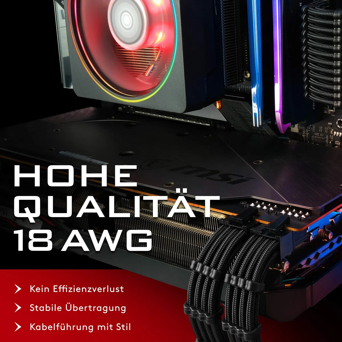 EZDIY-FAB PSU Kabelverlängerung Ummantelt Custom Mod GPU PC Netzteil Weiches Nylongeflecht mit Kamm Kit 24PIN/3x 8PIN bis 6+2Pin/ 2X 8PIN bis 4+4PIN-300MM/11.8in-Schwarz