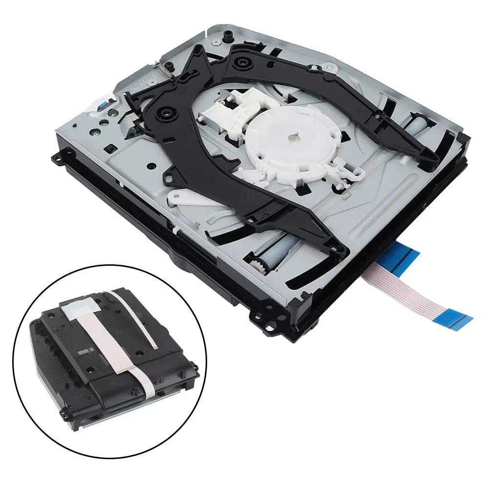 FUBESK Disk-Laufwerk mit Laufwerksplatine für PS4 Slim CUH-2215b und CUH-2100, optisches Ersatzlaufwerk für PlayStation 4-Konsole, Silber/Schwarz/Weiß