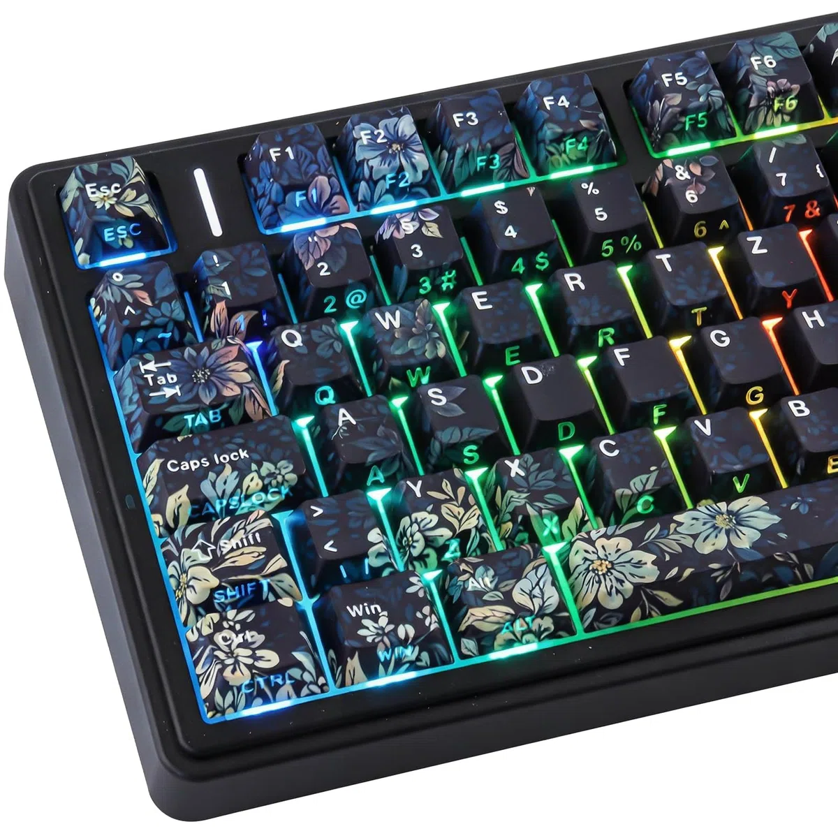 PBT German Keycaps, 133 Keys Faint Fragrance Double Shot Keycaps Dye-Sub Cherry Profile Side Printed Shine Through Keycap for Cherry MX Switch ISO QWERTZ Layout Mechanical Keyboards