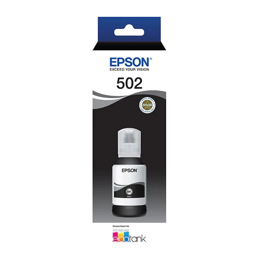 Epson T502 - EcoTank - Schwarze Tintenflasche für EcoTank ET-2700, ET-2750, ET-2850, ET-3700, ET-3800, ET-4750, ET-4850, Einzelpack, C13T03K192