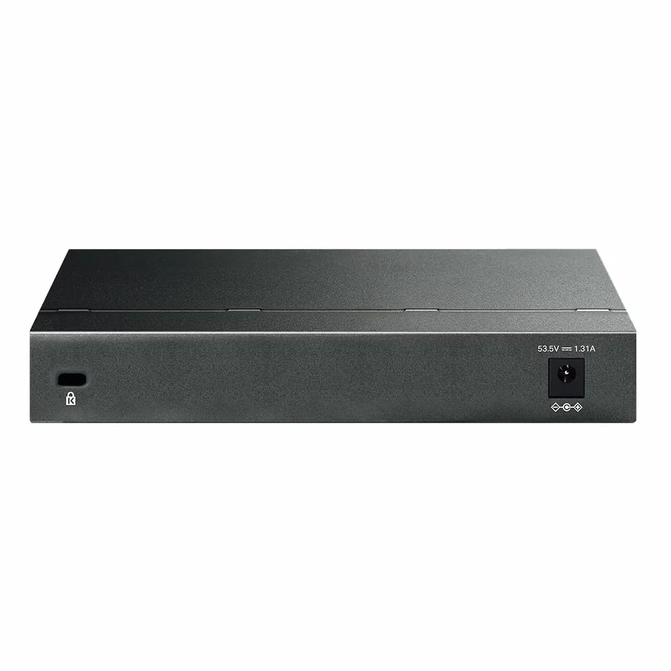 TP-Link TL-SG108PE Managed PoE Switch, 8 Port Gigabit Network Switch mit 4 PoE+ Ports (64 W, 802.3af/at PoE+, Lüfterlos, Plug-and-Play, Robustes Metallgehäuse) Schwarz