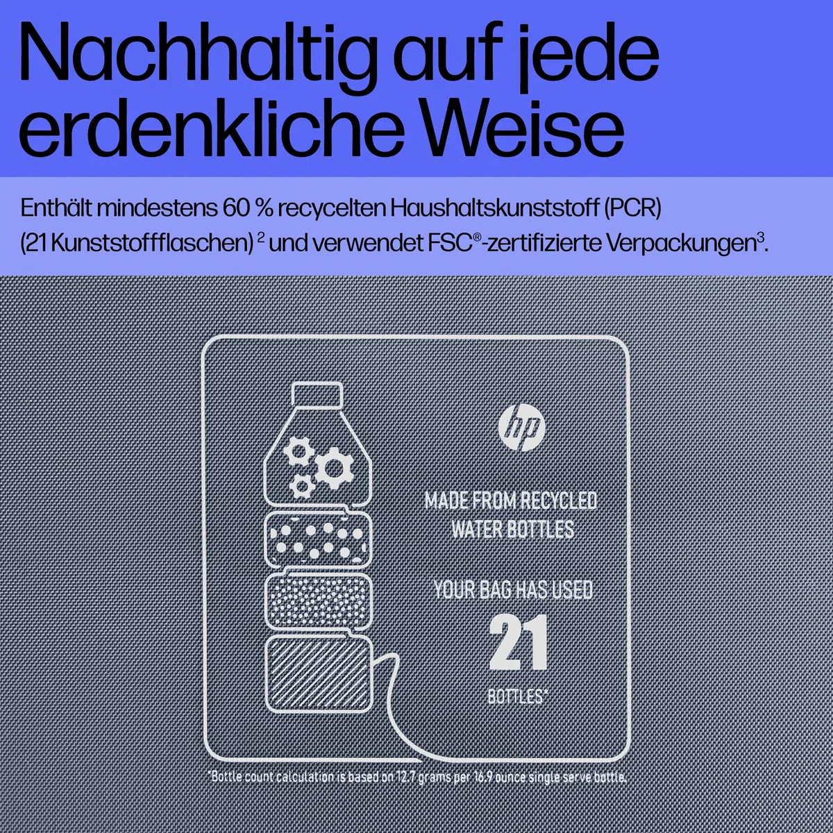 HP Everyday 14 Zoll Laptop-Tasche – Wasserabweisend, Nachhaltig, 9L Stauraum, Gepolstertes Laptopfach, Abnehmbarer Schultergurt, Trolley-Gurt, Schlüsselanhänger, Odyssey Grau