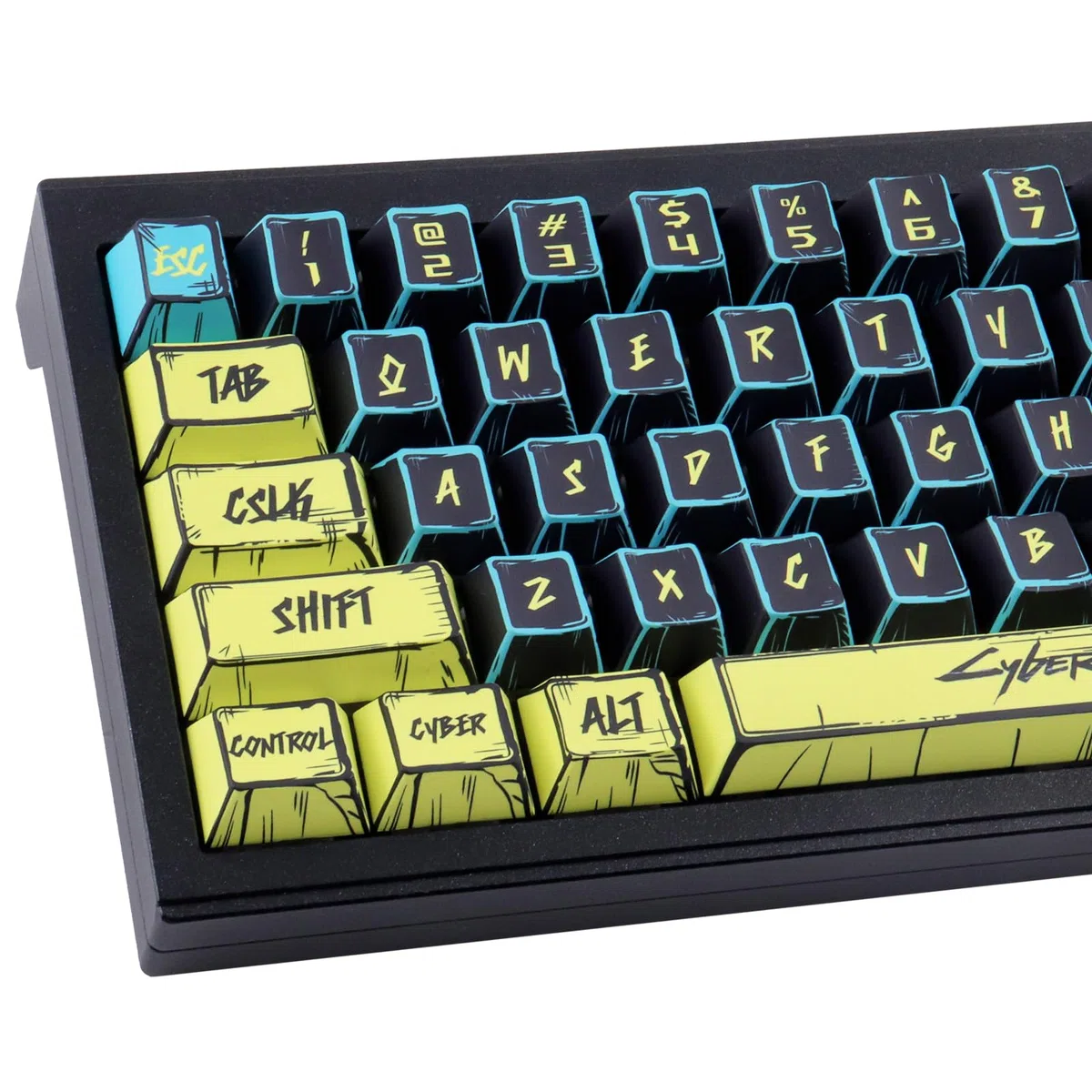 JakeTsai PBT Keycaps, 145 Keys Japanese Manga Keycaps, Cyberpunk 2077 Minimalist Style Cherry Profile Dye Sublimation Custom Keycap for Cherry Gateron MX Swithes Mechanical Keyboards