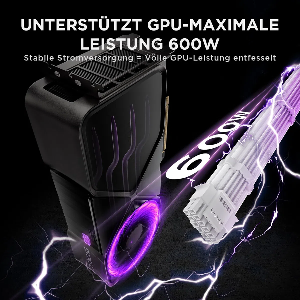 AsiaHorse PCIE 5.0 12VHPWR PSU Kabelverlängerung Kit [16AWG] Stromversorgungskabel Verlängerung-1x 24 Pin ATX /2x 8Pin (4+4) EPS für CPU / 1x16(12+4) Pin 12VHPWR Kabel für GPU 4090/5070/5080/5090 30CM