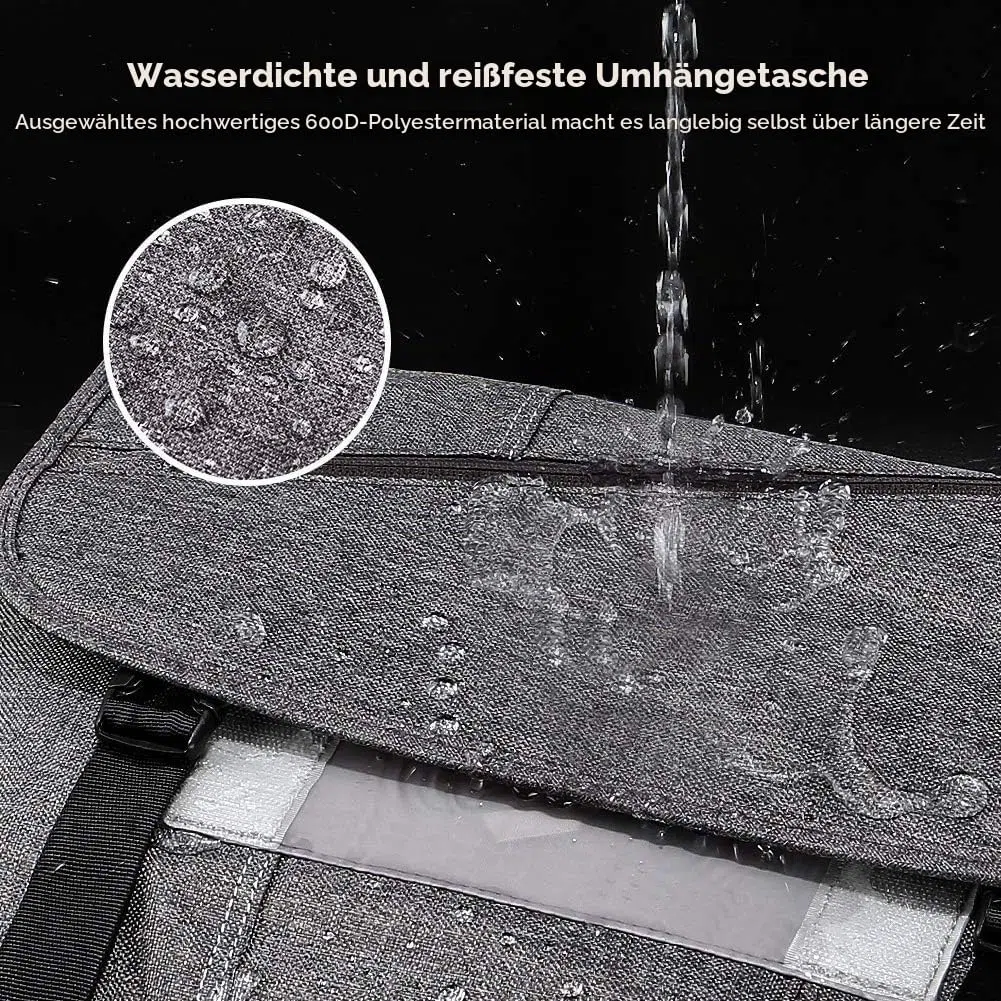 OIWAS Umhängetaschen Herren Groß, Messenger Bag für 14 15.6 Zoll Laptop Männer Kuriertasche Damen Arbeitstasche Laptoptasche Aktentasche Business Büro Uni Reise Alltag