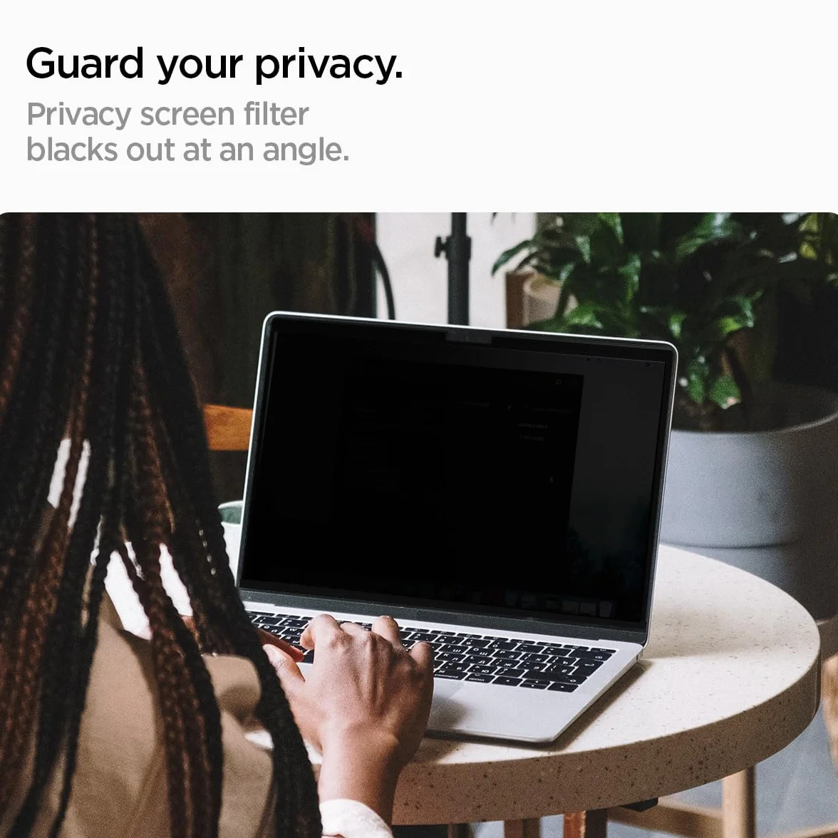 Spigen SafeView Magnetischer Blickschutzfilter für MacBook Air 15 Zoll (M5 2026 / M4 2025 / M3 2024 / M2 2022), Sichtschutzfilter, Blendschutz, Anti-Fingerabdruck, Abnehmbare Magnetfolie