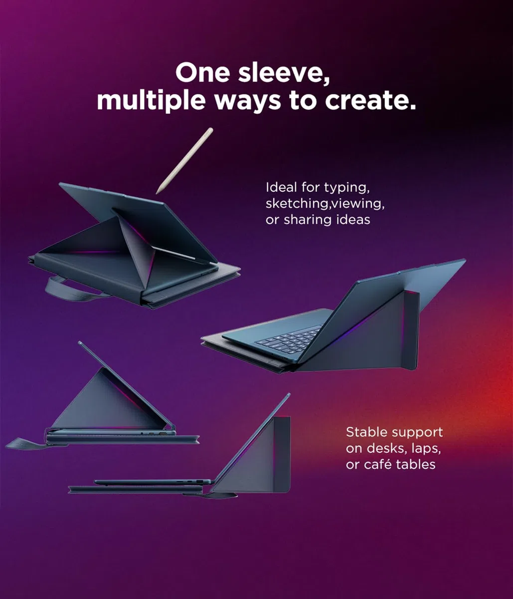 Lenovo Yoga Tote Sleeve | Flexibel Laptophülle 16 Zoll | Schlank und Leicht | Farbe Cosmic Blau